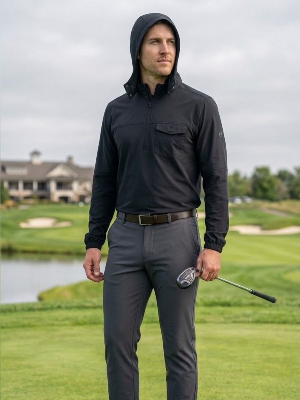 Travis Mathew | Half Zip Jacket w/ Removable Hood